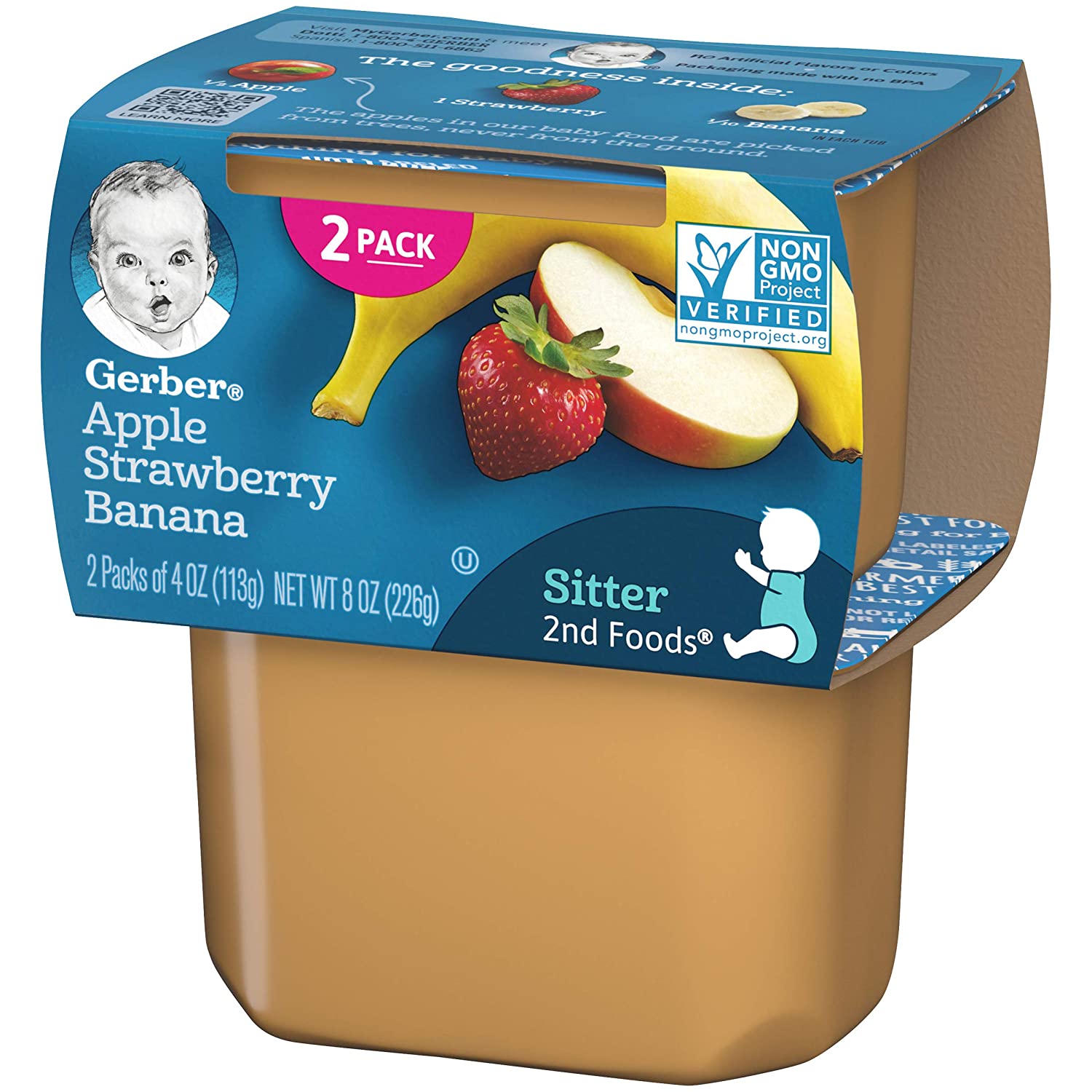 Gerber 2nd Food Apple Strawberry Banana 2X