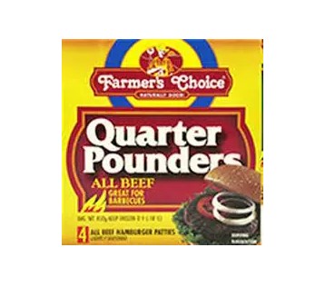 Farmers Choice Quarter Pound Beef 454G