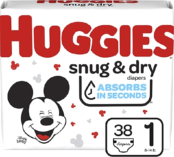 Huggies Snug & Dry Size 1 Jumbo 38X
